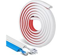 Mini Cache Câbles,Auto-adhésif Goulottes Passe Cable de 2 m,Goulotte Autocollante en PVC Flexible Sol,Goulotte Electrique,Cache Fil TV Mural,Bureau Blanc