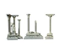 Mini Cachette pour Aquarium en Résine, Inspirée des Colonnes Romanes, avec Décor Artificiel de Ruines de Colonnes. Idéale comme Cadeau Ou Décoration I, Set D
