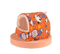 Mini cachette pour hamster - Maison en polaire douce et toile pour hamster nain, gerbilles - Nid de cage confortable, habitat chaud pour animal de compagnie (4, M)