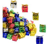 Mini Cadeau Noel, 100 PCS Mini Boite Cadeau Noel, Faux Cadeaux Noel Deco, Mini Coffret Cadeau Pendentif, Petits Coffrets Cadeaux Sapin de Noël, Mini Decoration Noel, pour Pendentif Sapin Noël (D)