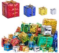 Mini Cadeau Noel, 60 PCS Mini Boite Cadeau Noel, Faux Cadeaux Noel Deco, Mini Coffret Cadeau Pendentif, Petits Coffrets Cadeaux Sapin de Noël, Mini Decoration Noel, pour Pendentif Sapin Noël (A)