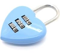 Mini cadenas à combinaison bleu à 3 chiffres en forme de cœur pour intérieur et extérieur