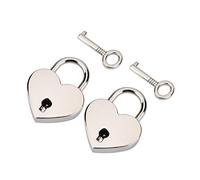Mini Cadenas en Métal en Forme de Cœur, Serrure romantique pour Boîte à Bijoux Journal Livre Valentine 2Pcs