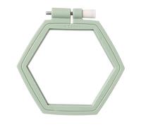 Mini Cadre À Broder en Bois Cadre de cerceau broderie en plastique, réglable hexagonal, bricolage, 105x95MM, cadre point croix, outil artisanal d'aiguille pansement brodé , 1/2 pièces(Green)