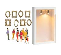 Mini cadre de musée, miniature en bois - Kit de cadre avec mini figurines - pour mur, décoration d'intérieur, chambre, bibliothèque, loisirs créatifs pour adultes, anniversaire, Noël
