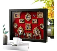 Mini cadre de musée - Présentation en bois illuminée - Vitrine souvenir de haute qualité pour figurines | Bonne qualité, décoration souvenir photo DIY pour couples, elle, lui, adulte, amant