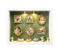 Mini cadre photo - Album photo miniature figurines, boîte silhouette, ensemble d'affichage de souvenirs créatif élégant | Boîte silhouette de musée famille amis adultes hommes femmes maison intérieur