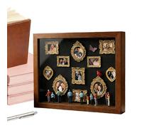 Mini cadre photo de musée - Présentoir photo silhouette avec lumière | Cadre photo miniature avec 8 figurines, pour la maison, la Saint-Valentin, un mariage