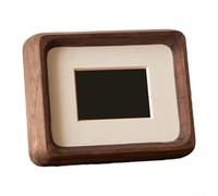 Mini cadre photo en noyer naturel offrant une finition en bois sans couture et un accès facile au panneau arrière, conçu pour afficher des photos 1 x 2 sur des surfaces de table (10,2 cm)