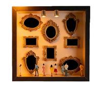 Mini-Cadres - DIY Mini Museum Silhouette Box Avec 8 Mini Cadres Dorés Et 8 Figurines Célébrez Vos Souvenirs spéciale Avec Style Pour Un Anniversaire, Un Mariage Pour Décorer Les De La Maison