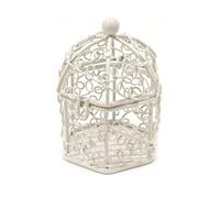 Mini cage à oiseaux en métal blanche 5,5 x 4,5 cm pour dragées