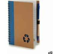 Mini-cahier à anneaux avec stylo Carton recyclé 1 x 16 x 12 cm (12 pièces)