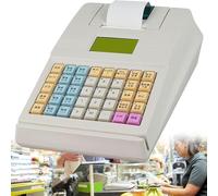 Mini Caisse Enregistreuse électronique Commerciale, pour Supermarché De Petites Entreprises, Caisses Intelligentes 40 Touches avec Imprimante Thermique, Clavier Anglais Complet, White