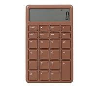 Mini Calculatrice avec écran LCD Silencieux, Petite Calculatrice Portable pour Bureau, étudiants, Grand écran, Touches Confortables. (Brun)
