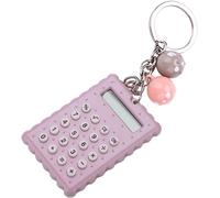 Mini Calculatrice de Poche,Portable Mignon Biscuits Style clé Infirmière Couleur Calculatrice de Poche (Gris Violet) Alculator Petit Portable Chaîne Bonbons (Violet grisâtre)