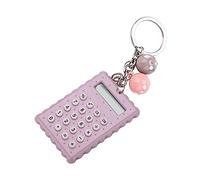Mini Calculatrice de Poche, Portable Mignon Biscuits Style clé Infirmière Couleur Calculatrice de Poche (Gris Violet) Alculator Petit Portable Chaîne Bonbons (Violet grisâtre)