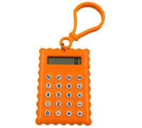 Mini calculatrice électronique portable - Forme biscuit originale - Cadeau scolaire et bureau - Couleur orange