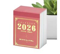 Mini Calendrier 2026 - Organisateur Détachable De 365 Jours, Planificateur Quotidien En Papier Compact De 4 X 5 Cm, Suivi Des Aliments | Mini Calendrier 2026 Pour Le Bureau À Domicile, L'école, Les Vo
