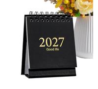 Mini calendrier 2027-2028 18 mois Mini organiseur de bureau sur pied | Calendrier de bureau de 18 mois pour la maison, l'école, le bureau, la planification, la lecture, les études, les tâches