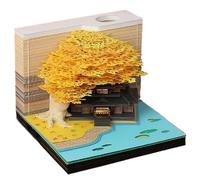 Mini calendrier 3D 2026 3D détachable avec calendrier hebdomadaire et lumière LED - Bloc-notes - Décoration de bureau - Cadeau pour Noël, pendaison de crémaillère - Décoration de bureau