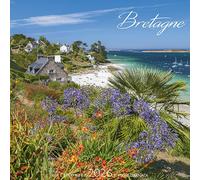 MINI CALENDRIER CHEVALET 2026 BRETAGNE -MAISON BRETONNE - AGAPANTHE - mer FORMAT 16X16 (AJZ52)+ offert un agenda de poche 2026