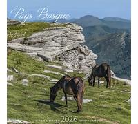 MINI CALENDRIER CHEVALET 2026 PAYS BASQUE -CHEVAUX MAISON - PORT - ESPELETTE - BAYONNE - ST JEAN DE LUZ FORMAT 16X16 (AJZ174)+ offert un agenda de poche 2026