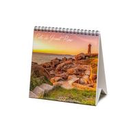 Mini Calendrier Chevalet 2027 Cote de granit rose Bretagne FORMAT 16X16 (AJZ176)+ offert un agenda de poche