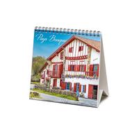 MINI CALENDRIER CHEVALET 2027 PAYS BASQUE - MAISON - PORT - ESPELETTE - BAYONNE - ST JENA DE LUZ FORMAT 16X16 (AJZ151)+ offert un agenda de poche 2027
