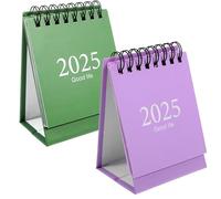 Mini Calendrier de Bureau 2024-2025, Petit Calendrier Familial allant de Juil. 2024 à Déc. 2025, 2025 Calendrier Mensuel de Poche, Calendrier Compact pour l'École, le Bureau et la Maison - 2 Pack