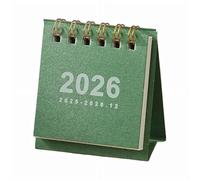 Mini calendrier de bureau, 2025-2026, petit calendrier de bureau 2025 à décembre 2026, mini calendrier de bureau 2025 à décembre 2026, calendrier de bureau à rabat pour bureau ou maison (vert)