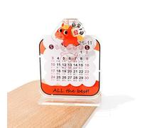Mini calendrier de bureau 2026 avec insert de carte acrylique 2D pour bureau et école, marque-page, clips mémo, cadeau décoratif du Nouvel An