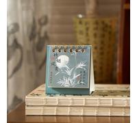 Mini calendrier de bureau 2026 de style chinois ancien, peinture à l'encre lavée, petit calendrier de poche, pour la maison, le bureau (style 6)