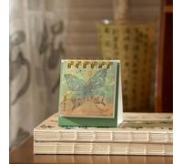 Mini calendrier de bureau 2026 de style chinois ancien, peinture à l'encre lavée, petit calendrier de poche, pour la maison, le bureau (style 5)