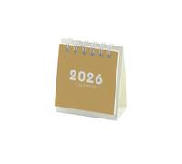 Mini calendrier de bureau 2026 - Petit calendrier de bureau 2026 en papier épais à double spirale pour la maison, les fêtes, cadeaux de Noël, cadeaux de collègue, cadeaux de rentrée scolaire