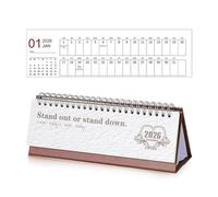 Mini calendrier de bureau 2026, planificateur quotidien simple à rabat pour bureau, maison, petit calendrier de bureau, décoration de table créative (blanc)