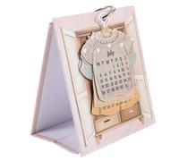 Mini Calendrier de Bureau 2027 à Feuillets, Planning Mensuel Compact Rose | Papier Offset Recto Verso, Base Élargie, Crochets Suspendus, Illustrations Colorées des Quatre Périodes, Espace Pratique