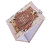 Mini Calendrier de Bureau 2027 Assis-debout Marron à Rabats | Carton Offset Double Face, Base Élargie, Coins Arrondis, Crochet, pour Bureau et Espace Réduit