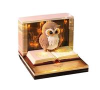 Mini calendrier de bureau 3D Tear Away - Owl Carving Time Piece Notepad, organisateur de bureau décoratif, calendriers en papier compact | Design with Pages Daily Date Tracking and Scheduling Use