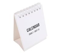 Mini Calendrier de Bureau à Pied 2027, Blanc, Reliure Métal | Format Compact 4,53x3,15x0,59 Po, Pages Mensuelles Verticales, pour Bureau et Étude