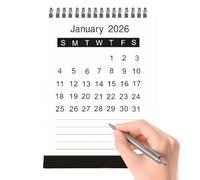Mini calendrier de bureau - Agenda de janvier 2026 à juin 2027 - Calendrier pour la planification - Pour amis, étudiants, enseignants, maison, intérieur, école, bureau