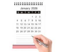 Mini calendrier de bureau - Janvier 2026 à juin 2027 - Calendrier familial | Pour la famille, les amis, les étudiants, les enseignants, la maison, l'école, le bureau