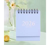 Mini calendrier de bureau, petit calendrier 2026-2027 - Formulaire janvier 2026 à juin 2027 - Calendriers de bureau à rabat pour bureau à domicile (bleu, 13,5 x 7,6 cm)