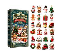 Mini calendrier de l’Avent 2026 en briques, 24 jours, décor sapin de Noël | Coffret Compte à Rebours de Noël : 24 surprises, mini kits à construire chaque matin