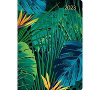 Mini calendrier de poche style jungle 2023 - Format A6 - Jungle - Day By Day - 352 pages - Livre de notes organiseur - Alpha Edition