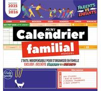Mini calendrier familial mensuel 2025-2026 Septembre 2025 - Décembre 2026 - Collectif - Marabout - broché - Calendrier
