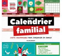 Mini calendrier familial mensuel - Septembre 2023 - Décembre 2024 - Collectif - Marabout - broché - Calendrier