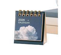Mini calendrier mensuel de bureau debout 2026, planificateur de bureau compact, outil de planification robuste, idéal pour le bureau, la maison, l'école, les vacances, cadeau pour collègues, papas et