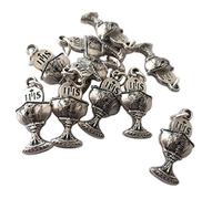 Mini Calice Première Communion - Pendentifs plaqué argent - Breloques pour des faveurs de bricolage - Bijou artisanal - Charm taille: 2 x 1,1 x 0,5 cm - 10 pièces