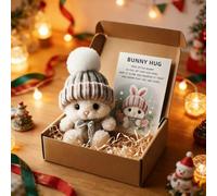 Mini câlin de lapin fait à la main - Cadeau de Pâques mignon avec carte - En peluche douce - Mini câlins de lapin dans une boîte - Panier de Pâques - Cadeau de Pâques pour homme et femme - Pour la