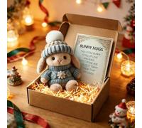 Mini câlin de lapin mignon cadeau de Pâques, peluche douce, mini câlins de lapin dans une boîte avec carte, soutien émotionnel, panier de Pâques en crochet pour femme et homme pour la fête des mères